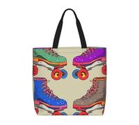 Borsa Spesa Retro Colorful Roller Skates Borsa Tracolla Impermeabile Impermeabile Sacchetto Della Spesa Per Viaggi Donna Ufficio