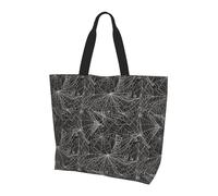 Borsa Spesa Spider Web With White Spiders Borsa Tracolla Grande Resistente Sacchetto Della Spesa Per Viaggi Donna Shopping