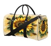 Borsa sportiva a nido d'ape con api girasole per uomini e donne, borsone da viaggio pieghevole resistente all'acqua, leggero, da portare con sé, borsa per la notte per allenamento in ospedale