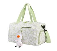 Borsa sportiva a secco e bagnata, per sport da donna, per sport asciutti e bagnati, con simpatico ciondolo, borsa fitness con scomparto per scarpe per pantofole, bottiglia d'acqua, verde, vedi