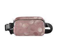 Borsa sportiva a tracolla da uomo e donna, alla moda, piccola, con cinturino regolabile, per viaggi, corsa, escursionismo, cerchi astratti oro rosa, cerchi astratti oro rosa, taglia unica, Cerchi