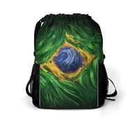 Borsa sportiva con bandiera verde del Brasile e separazione tra asciutto e bagnato, unisex