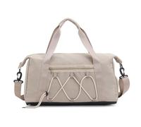 Borsa sportiva con scomparto per scarpe e scomparto bagnato, borsa da viaggio, impermeabile da donna, borsa da nuoto, borsa da allenamento, borsa per il fitness, borsa Weekender Gym Duffle Bag, beige.