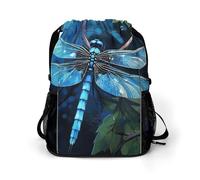 Borsa sportiva con tasca da cintura, stampa libellula blu arte borsa separazione asciutta e bagnata borsa multiuso borsa sportiva e fitness borsa sportiva elegante borsa sportiva, stile, 45,5 x 41,5 x