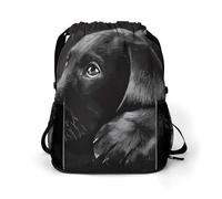 Borsa sportiva con tasca per cintura, stampa cucciolo di labrador nero, borsa separazione asciutta e bagnata, borsa multiuso per sport e fitness, borsa sportiva elegante, stile, 45,5 x 41,5 x 36 cm