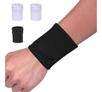 Borsa sportiva da 4 pezzi, tasca con cerniera per cinghie da polso, fascia per il polso, chiavi, carte di credito, cuffie, adatta per fitness, corsa, camminata