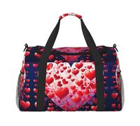 Borsa sportiva da donna con stampa a cuore e scritta "Love", borsone da uomo, taglia S, M, per weekend, per la notte, per lo sport e la palestra