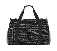Borsa sportiva da donna con stampa astratta di scienza chimica, borsa da viaggio, borsa da palestra con scomparto, borsone da uomo, borsa da donna, borsa da viaggio per il fine settimana, Nero ,