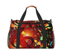 Borsa sportiva da donna con stampa colorata con chiave di musica, borsa da viaggio, borsa da palestra con scomparto, borsone da uomo, borsone da donna, borsa da viaggio per il fine settimana