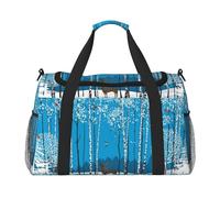 Borsa sportiva da donna con stampa di albero di betulla Merry Christmas, borsa da viaggio da palestra con scomparto, borsone da uomo, da donna, borsa da viaggio per il fine settimana, Nero , Taglia