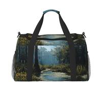 Borsa sportiva da donna con stampa di paludi e zone umide, borsa da viaggio, borsa da palestra con scomparto, borsone da uomo, da donna, borsa da viaggio per il fine settimana