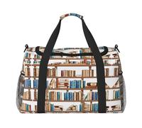 Borsa sportiva da donna con stampa divertente con scaffali per libri, borsa da viaggio, borsa da palestra con scomparto, borsone da uomo, borsone da donna, borsa da viaggio per il fine settimana, Nero