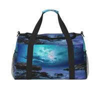 Borsa sportiva da donna con stampa grafica 3D con universo, borsa da viaggio, borsa da palestra con scomparto, borsone da uomo, borsone da donna, borsa da viaggio per il fine settimana, Nero , Taglia