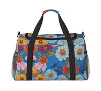Borsa sportiva da donna con stampa Hello Hawaii, borsa da palestra con scomparto, borsone da uomo, borsone da donna, borsa da viaggio per il fine settimana, Nero , Taglia unica