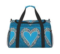 Borsa sportiva da donna con stampa I Love Gymnastics - Borsa da palestra con scomparto, borsone da uomo, da donna, borsa da viaggio per il fine settimana, Nero , Taglia unica