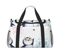 Borsa sportiva da donna con stampa "I Love Penguins", borsa da palestra con scomparto, borsone da uomo e da donna, borsa da viaggio per il fine settimana