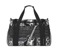 Borsa sportiva da donna, con stampa Love Rock, borsone da viaggio, borsone da uomo, taglia S, M, per la notte, per lo sport e la palestra