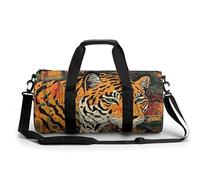 Borsa sportiva da palestra, cilindrica, in tessuto Oxford impermeabile con tracolla regolabile, borsone sportivo multi-scomparto per palestra, viaggi, yoga, leggero e resistente, Stampa botanica