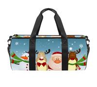 Borsa sportiva da palestra con Babbo Natale, pupazzo di neve, cervo, alce, borsa da palestra per fitness, allenamento, borsa da viaggio, borsa per attrezzatura da donna e uomo, Multicolore, 17.7x9x9