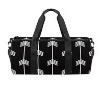 Borsa sportiva da palestra con motivo a freccia bianca nera borsa da viaggio borsa da viaggio borsa tote borsa attrezzatura per donne uomini, Multicolore, 17.7x9x9 inches