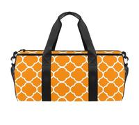 Borsa sportiva da palestra con motivo a quadrifoglio arancione, borsone da viaggio, borsa da viaggio, borsa per attrezzatura da donna e uomo, Multicolore, 17.7x9x9 inches