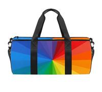 Borsa sportiva da palestra con motivo arcobaleno luminoso con sfumature arcobaleno borsa da viaggio borsa da viaggio borsa tote borsa attrezzatura per donne uomini, Multicolore, 17.7x9x9 inches