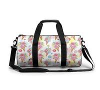 Borsa sportiva da palestra con motivo floreale con gelato ad acquerello, borsone da viaggio, leggero, per uomo e donna, Stile:, 17.7in/9in/9in, MHXYZHW