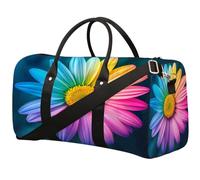 Borsa sportiva da palestra con petali colorati e girasole, per uomini e donne, resistente all'acqua, pieghevole, da viaggio, leggera, da portare con sé, borsa da viaggio per allenamento in ospedale