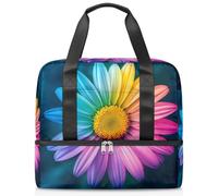 Borsa sportiva da palestra con petali colorati girasole per donne e uomini, borsone da viaggio con scomparto per scarpe, grande capacità, per allenamento, fitness, yoga, nuoto, fine settimana