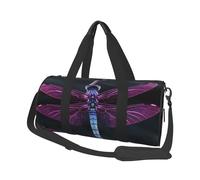 Borsa sportiva da palestra con stampa anguria rossa con tasca bagnata e scomparto per scarpe, borsone da viaggio per uomo e donna, Libellula viola., Taglia unica, Borsone da viaggio