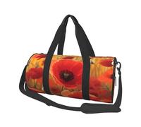 Borsa sportiva da palestra con stampa anguria rossa con tasca bagnata e scomparto per scarpe, borsone da viaggio per uomo e donna, Fiori di papavero, Taglia unica, Borsone da viaggio