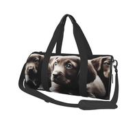Borsa sportiva da palestra con stampa di anatra selvatica con tasca bagnata e scomparto per scarpe, borsone da viaggio per uomo e donna, Cuccioli di cane carino, Taglia unica, Borsone da viaggio