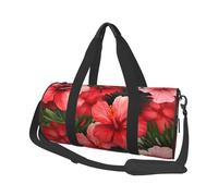 Borsa sportiva da palestra con stampa di anatra selvatica con tasca bagnata e scomparto per scarpe, borsone da viaggio per uomo e donna, Fiore di ibisco, Taglia unica, Borsone da viaggio