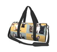 Borsa sportiva da palestra con stampa di anatra selvatica con tasca bagnata e scomparto per scarpe, borsone da viaggio per uomo e donna, Bulldog francese., Taglia unica, Borsone da viaggio
