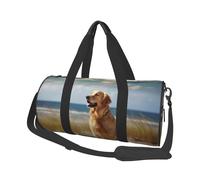 Borsa sportiva da palestra con stampa di anatra selvatica con tasca bagnata e scomparto per scarpe, borsone da viaggio per uomo e donna, Golden Retriever, Taglia unica, Borsone da viaggio