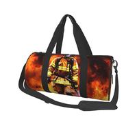 Borsa sportiva da palestra con stampa di anatra selvatica con tasca bagnata e scomparto per scarpe, borsone da viaggio per uomo e donna, Fiamma del vigile del fuoco, Taglia unica, Borsone da viaggio