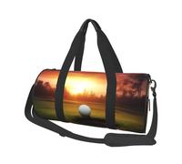Borsa sportiva da palestra con stampa di anatra selvatica con tasca bagnata e scomparto per scarpe, borsone da viaggio per uomo e donna, Golf Sport al tramonto, Taglia unica, Borsone da viaggio