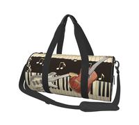Borsa sportiva da palestra con stampa di campi di lavanda con tasca bagnata e scomparto per scarpe, borsone da viaggio per uomo e donna, Modello per pianoforte a chitarra, Taglia unica, Borsone da