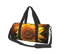 Borsa sportiva da palestra con stampa di ciliegie rosse con tasca bagnata e scomparto per scarpe, borsone da viaggio per uomo e donna, Carta da parati con girasole arancione, Taglia unica, Borsone da