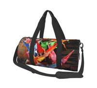 Borsa sportiva da palestra con stampa di ciliegie rosse con tasca bagnata e scomparto per scarpe, borsone da viaggio per uomo e donna, Gru di carta origami, Taglia unica, Borsone da viaggio