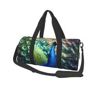 Borsa sportiva da palestra con stampa di conchiglie e bottiglia con tasca bagnata e scomparto per scarpe, borsone da viaggio per uomo e donna, Bellissimo pavone., Taglia unica, Borsone da viaggio