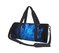 Borsa sportiva da palestra con stampa di conchiglie e bottiglia con tasca bagnata e scomparto per scarpe, borsone da viaggio per uomo e donna, Fiamma blu., Taglia unica, Borsone da viaggio