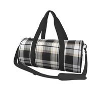 Borsa sportiva da palestra con stampa di erba verde con tasca bagnata e scomparto per scarpe, borsone da viaggio per uomo e donna, Linee plaid grigie, Taglia unica, Borsone da viaggio