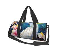 Borsa sportiva da palestra con stampa di fiori di pavone con tasca bagnata e scomparto per scarpe, borsone da viaggio per uomo e donna, Bellissimo Cockatoo Uccello Fiore, Taglia unica, Borsone da