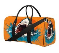 Borsa sportiva da palestra con stampa divertente con testa di squalo, per uomini e donne, impermeabile, pieghevole, da viaggio, leggera, da portare con sé, per allenamento, ospedale