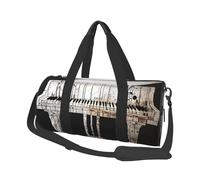 Borsa sportiva da palestra con stampa retrò rossa con tasca bagnata e scomparto per scarpe, borsone da viaggio per uomo e donna, Piano, Taglia unica, Borsone da viaggio