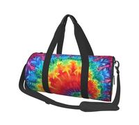 Borsa sportiva da palestra con stampa retrò rossa con tasca bagnata e scomparto per scarpe, borsone da viaggio per uomo e donna, Arcobaleno Tie Dye-rosso, Taglia unica, Borsone da viaggio