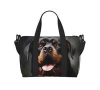 Borsa sportiva da palestra per donne e uomini, borsone da viaggio alla moda, con rottweiler, borsa da fine settimana in tela da portare durante la notte, per viaggi, nuoto, fitness, allenamento, sport