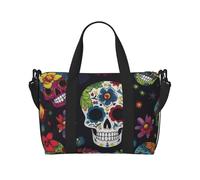 Borsa sportiva da palestra per donne e uomini, borsone da viaggio, borsa da weekender, borsa da portare con sé durante la notte, per viaggi, nuoto, fitness, allenamento, sport, grafica, dadi, Teschio