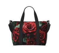 Borsa sportiva da palestra per donne e uomini, borsone da viaggio, borsa da weekender, borsa da viaggio per viaggi, nuoto, fitness, allenamento, sport, aeromobili della guerra mondiale, Rosa rossa e